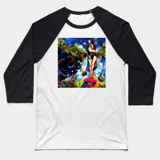 Digital Psychedelic Woman Figure Art. Baseball T-Shirt